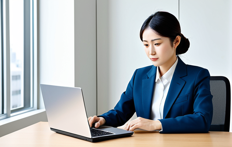 **

A professional businesswoman in a modest business suit, sitting at a clean desk in a bright, modern office space in Tokyo, Japan. She is working on a laptop. Focus on a clean and professional aesthetic. Fully clothed, appropriate attire, safe for work, perfect anatomy, natural proportions, professional, modest, family-friendly.

**